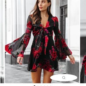 Velvet Bell Sleeve Vici Dress